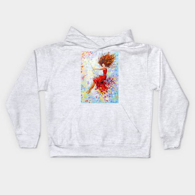 The girl on the swing Kids Hoodie by OLHADARCHUKART